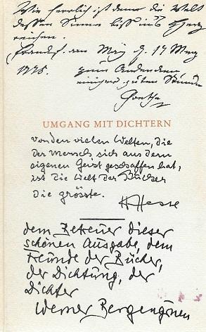 Adolph, Umgang mit Dichtern.